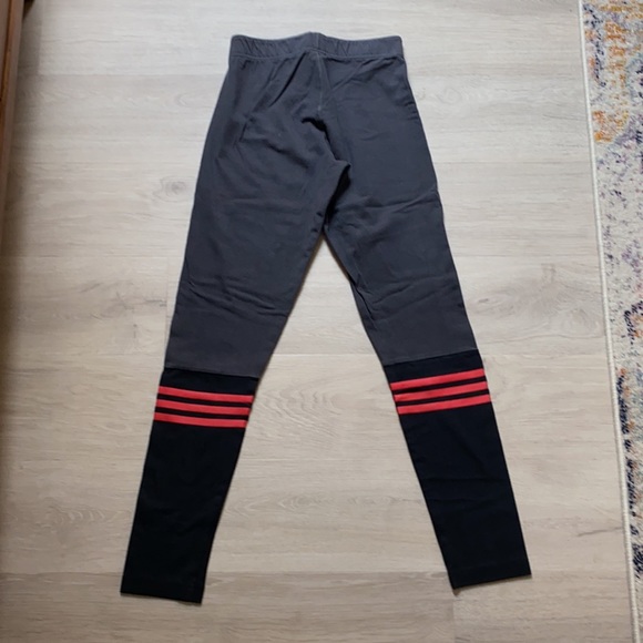 Adidas Leggings Black, Gray, Red Three Stripes - Picture 3 of 7